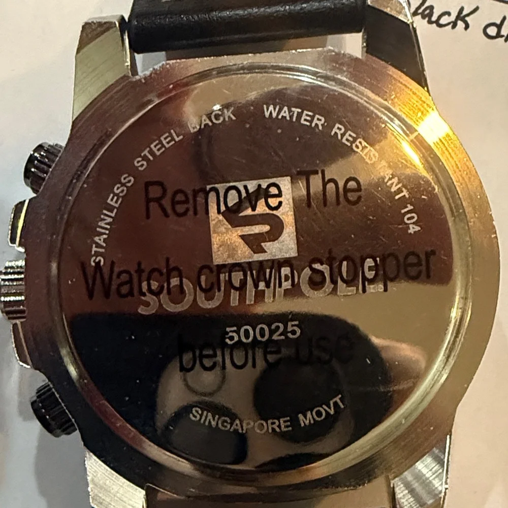 #71 Southpole Men’s Chronograph Watch Feauring  Black Dial w/Red Accents. - Picture 4 of 6